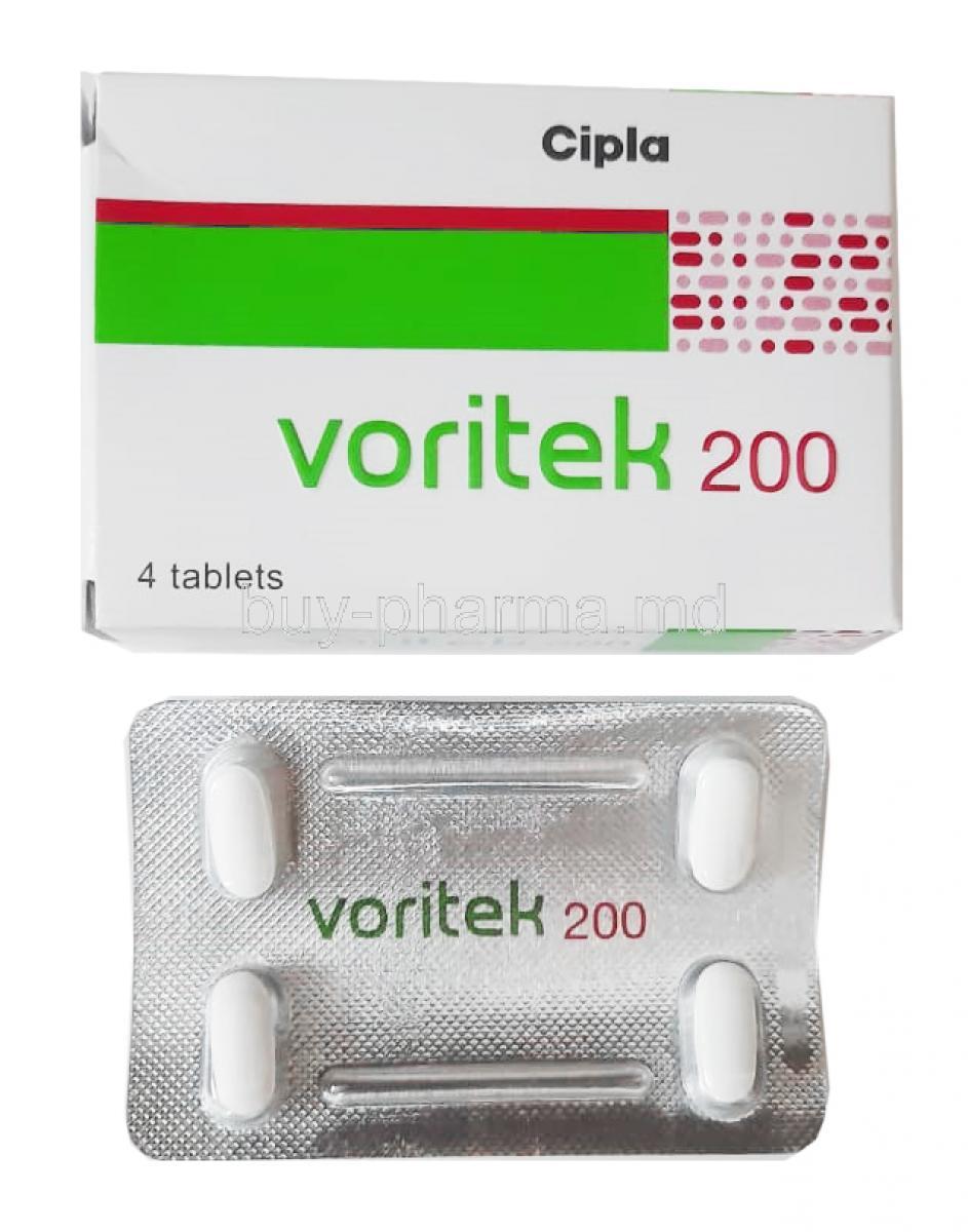 Voritek, Voriconazole 200mg box and tablet