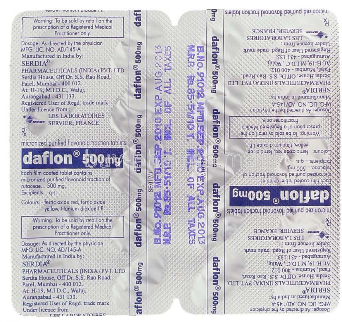 Daflon – Diosmin Hesperidin 500mg (20 Tab) – Pharmacy PVR