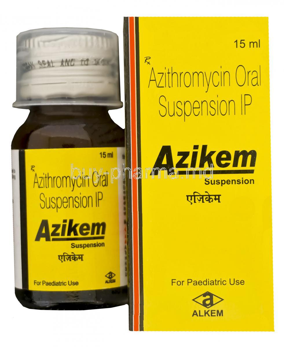 Azikem, Generic Zithromax, Azithromycin Oral Suspension 100mg per 5ml 15ml