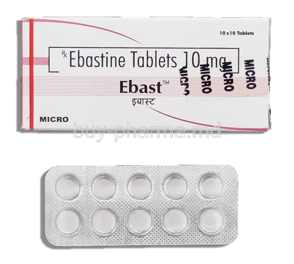 Ebast, Generic Kestine, Ebastine  10 mg