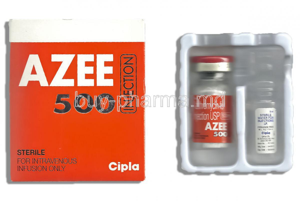 Azee, Generic Zithromax, Azithromycin 500 mg Injection