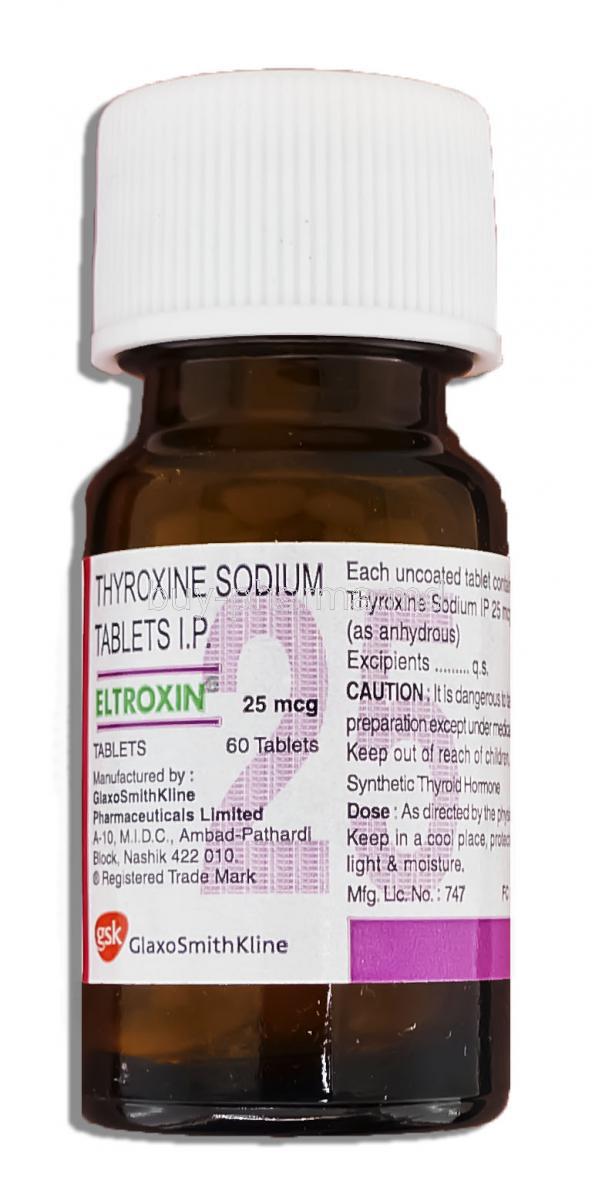 Eltroxin, Levothyroxine  25 mg