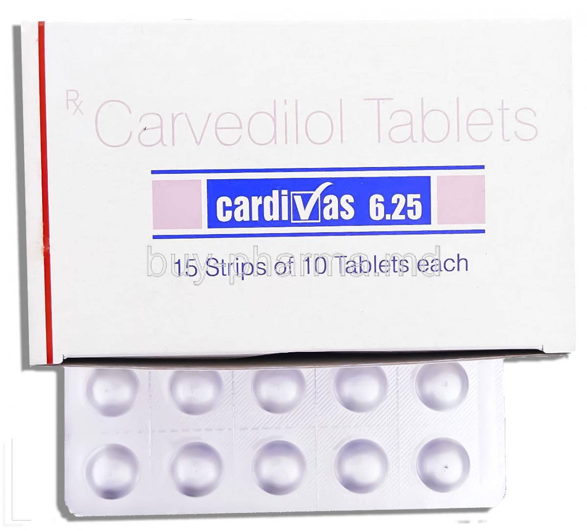 Carloc, Generic Coreg,  Carvedilol 6.25 Mg Tablet (Cipla)