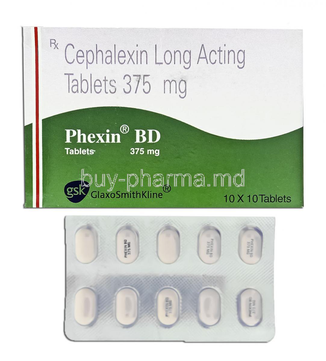 Phexin, Generic Keflex,  Cephalexin XR 375 Mg Tablet (GSK)