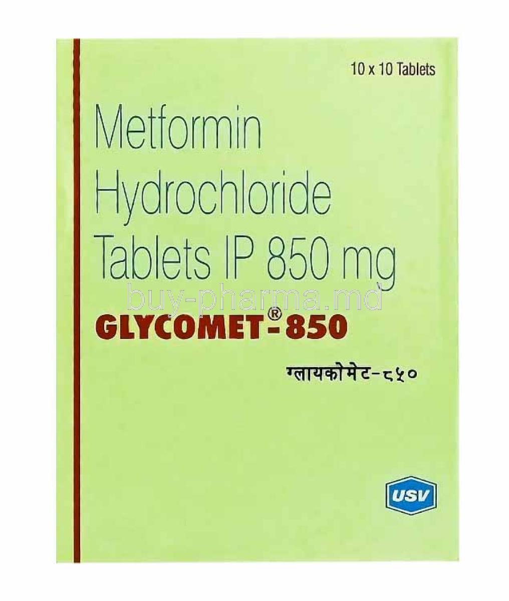Glycomet Metformin 850mg box