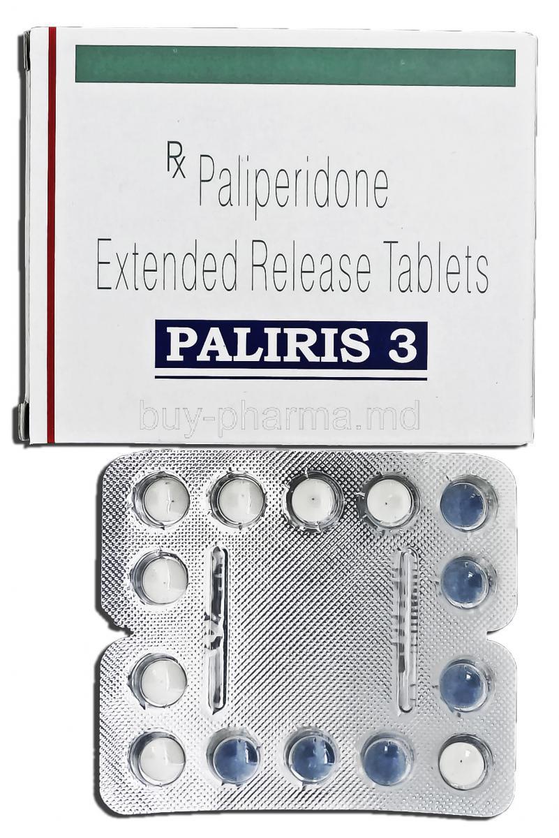Paliris 3, Generic Invega, Paliperidone ER, 3 mg, Tablet