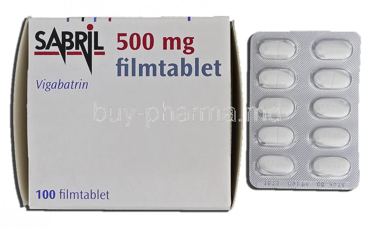 Sabril, Vigabatrin, 500 mg, Tablet