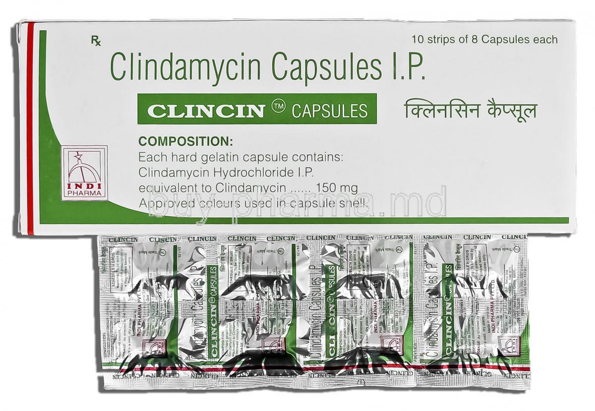 Clincin, Generic Cleocin, Generic Dalacin, Clindamycin, 150 mg, Capsule