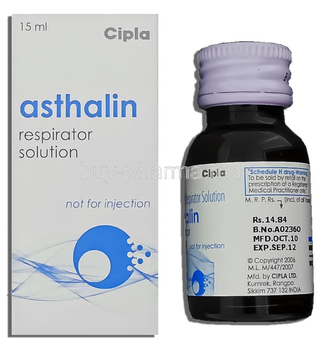 Asthalin,  Salbutamol 15 Ml Respirator Solution (Cipla)