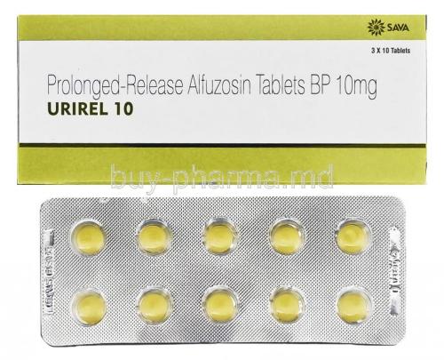 Urirel, Alfuzosin box and tablets