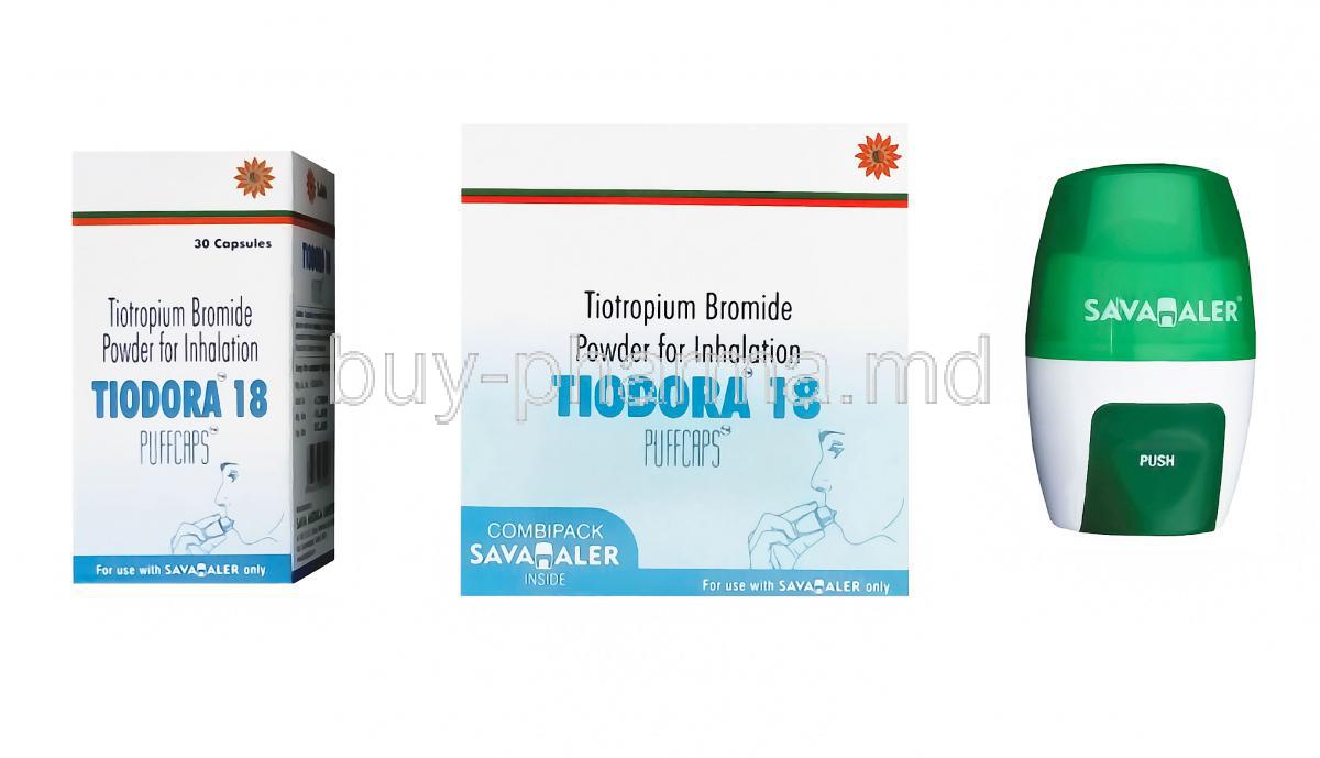 Tiodora 18, Generic Spiriva, Tiotropium Bromide 18mcg COMBIPACK