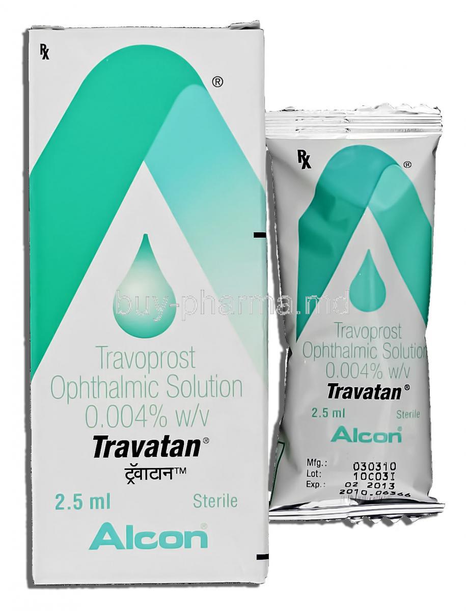 Travatan,  Travoprost Opth. Solution 0.004% X 2.5 Ml Eye Drop (Alcon)