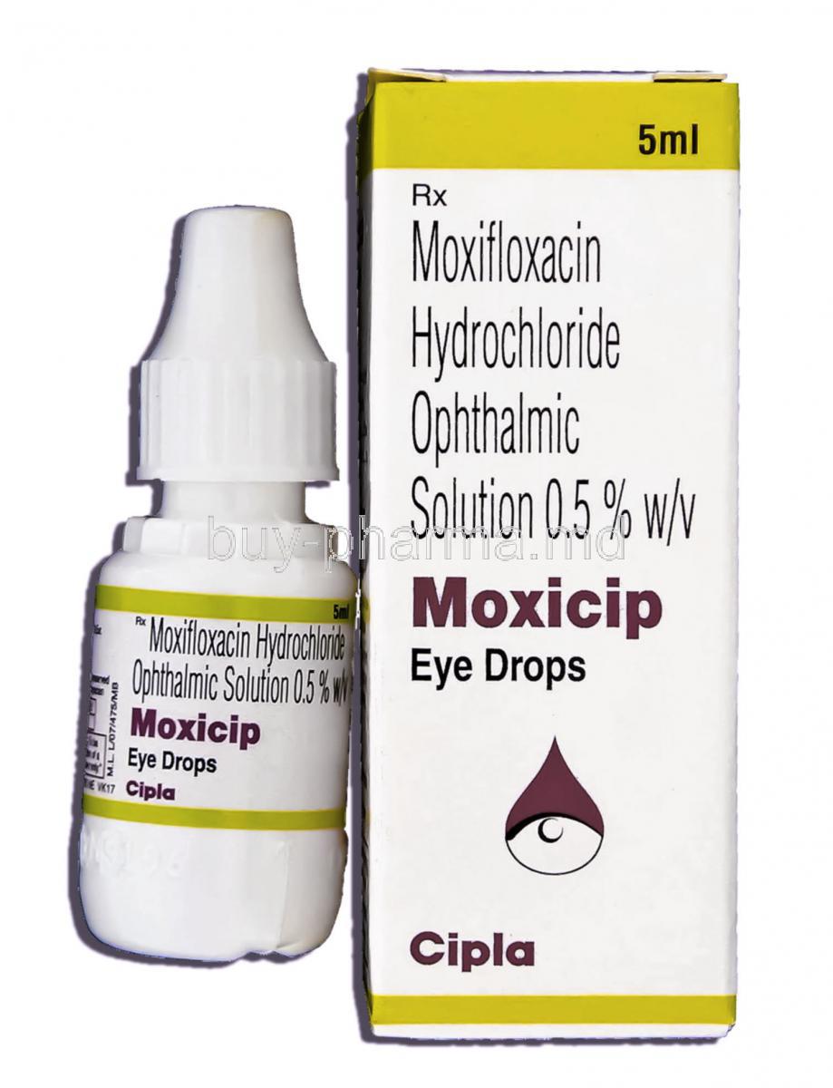 Moxicip, Generic Vigamox, Moxifloxacin Hcl 0.5% 5 Ml Ophthalmic Solution  (Cipla)