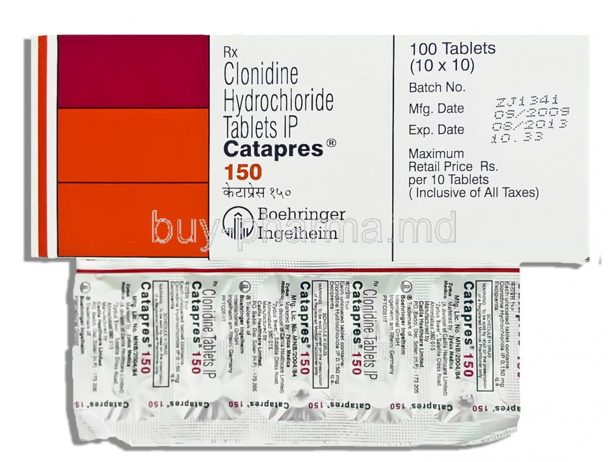 Arkamin, Generic Catapres,  Clonidine 150 Mcg Tablet  (Unisearch Labs )