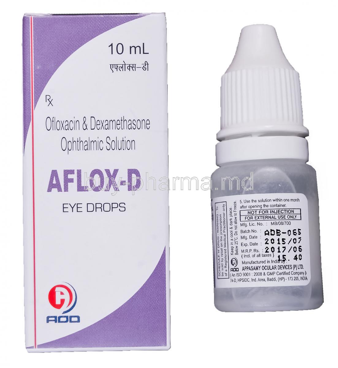 Aflox-D Eye Drops, Ofloxacin and Dexamethasone Ophthalmic Solution 10ml