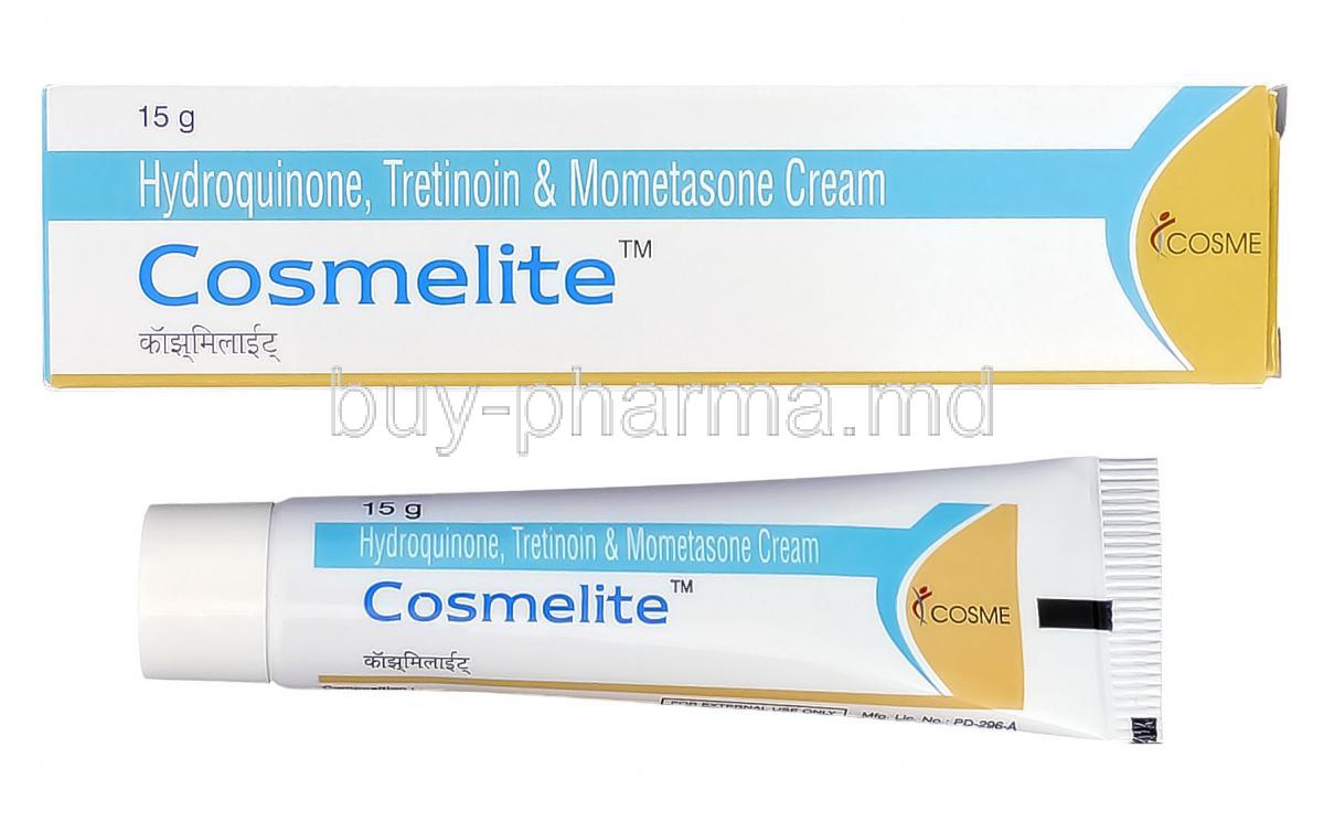 Cosmelite, Hydroquinone Tretinoin Mometasone 2% 0.025% 0.1%  15g cream