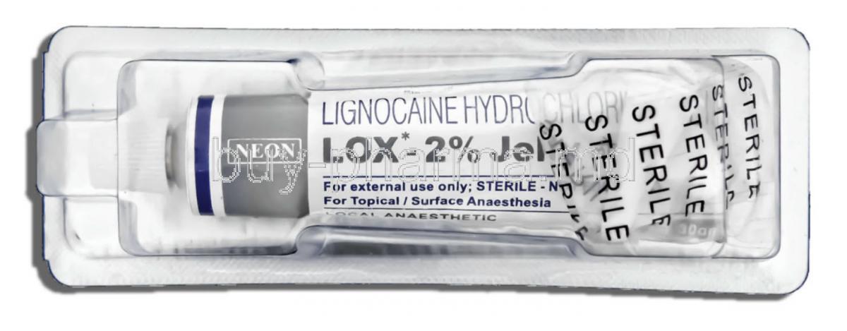 Lox, Generic  Lidocaine,  Lignocaine 2% 30 Gm Gel (Neon)