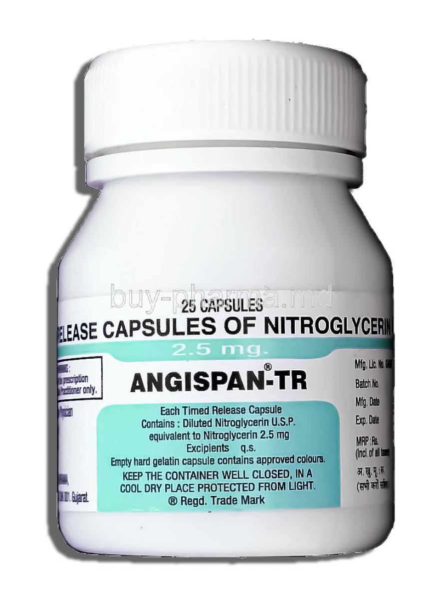 Angispan-TR, Nitroglycerine,  Glyceryl Trinitrate (Sidmak Labo)