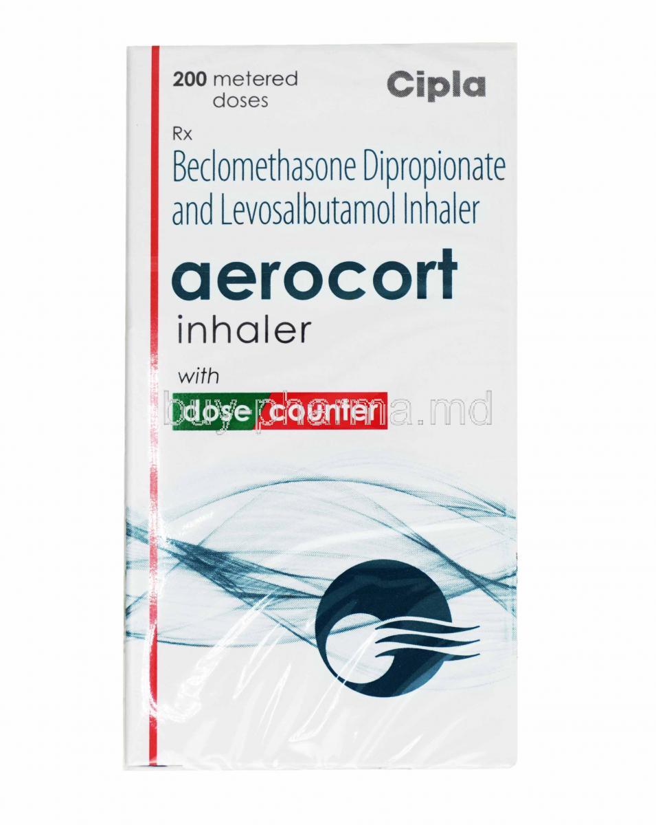 Aerocort Inhaler, Beclomethasone and Levosalbutamol box