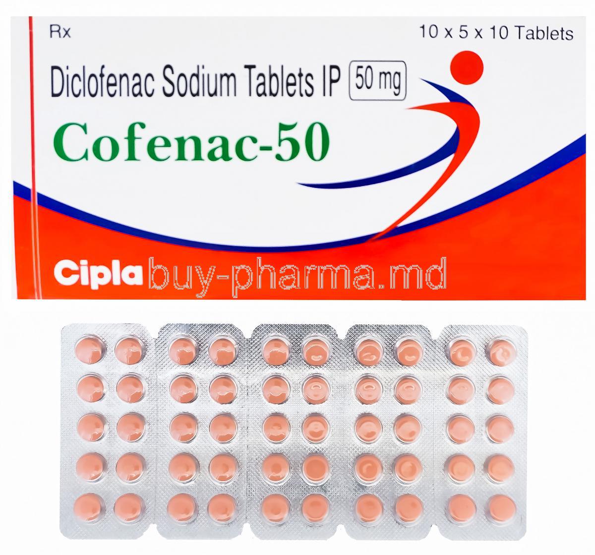 Cofenac-50, Generic Voltaren, Diclofenac Sodium 50mg