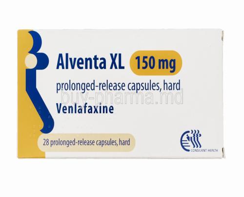 Alventa XL, Generic Effexor XR, Venlafaxine 150mg Prolonged Release Box