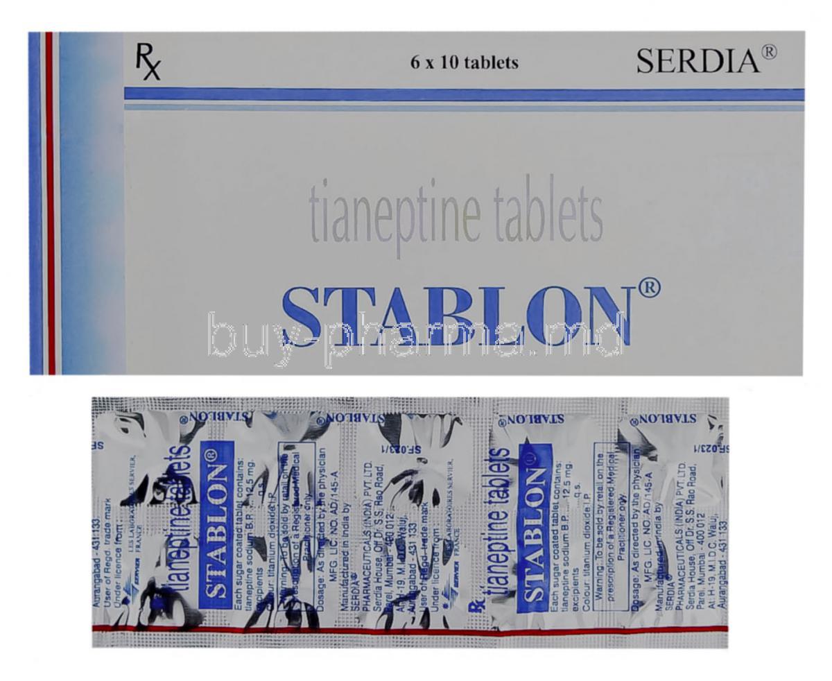 Stablon ,  Tianeptine 12.5 Mg Tablet (Serdia)