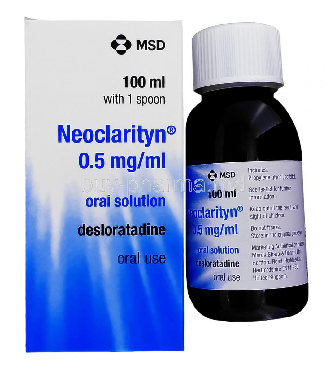 Neoclarityn, Desloratadine Oral Solution 0.5mgml 100ml