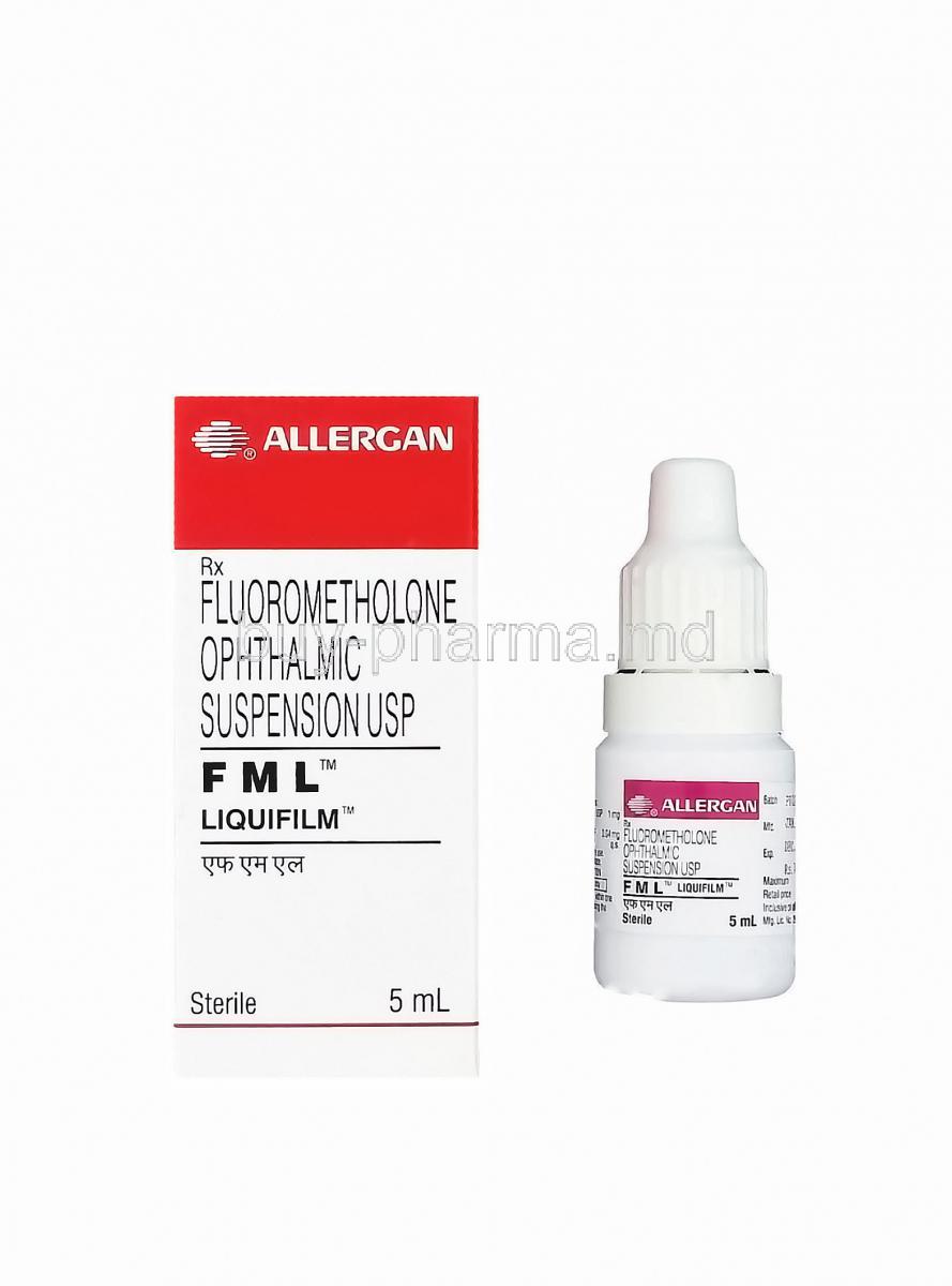 F M L, Fluorometholone Ophthalmic Suspension 1mg per ml (5ml)