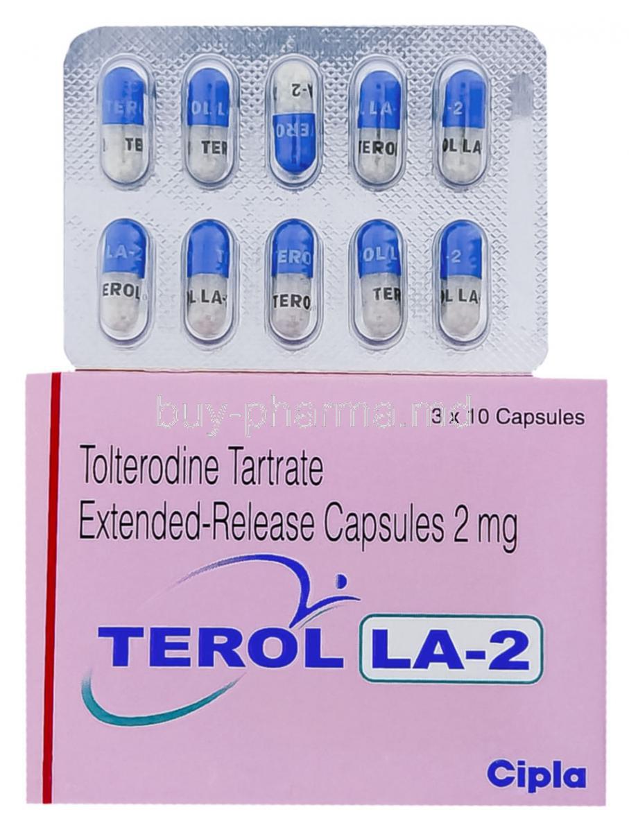 Generic Detrol LA  ,  Tolterodine  XR  2 mg