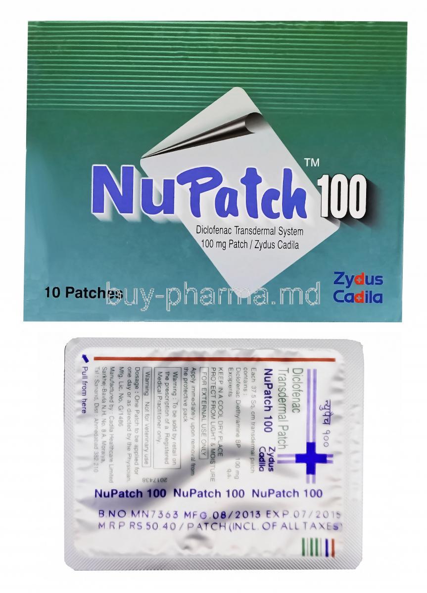 Nupatch 100, Diclofenac Transdermal Patch 100mg