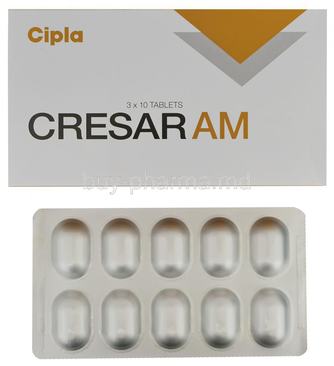 Cresar AM, Amlodipine 5mg and Telmisartan 40mg