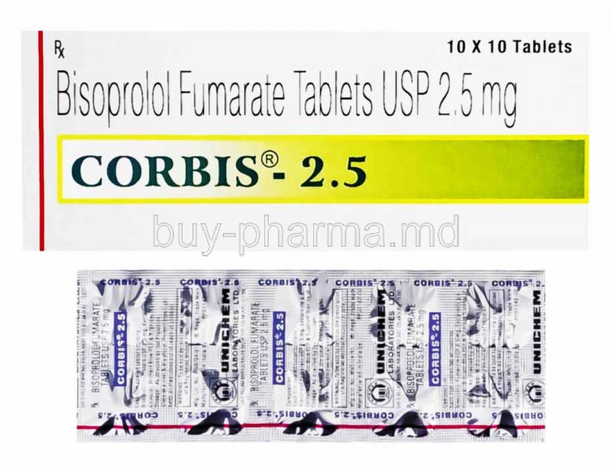 Corbis, Bisoprolol 2.5mg box and tablets