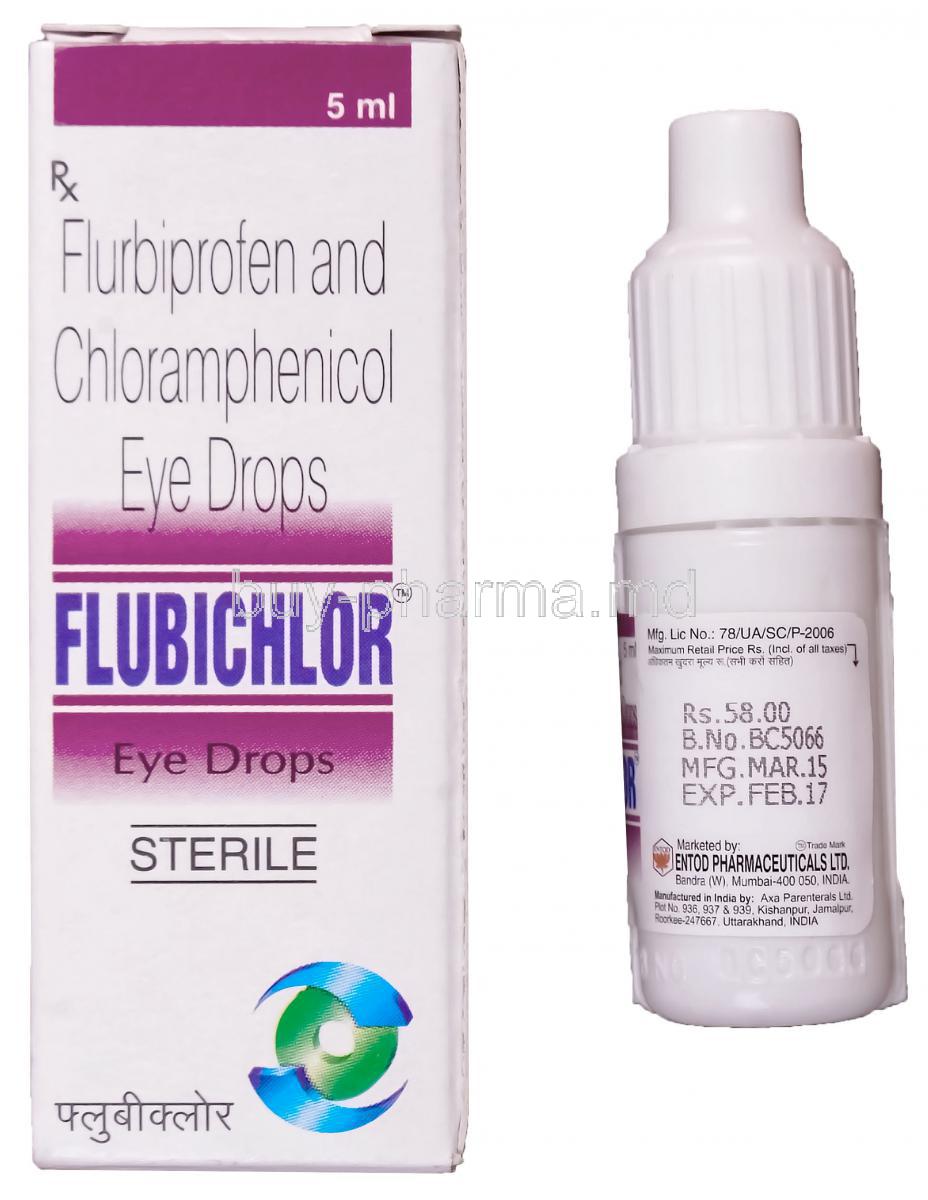 Flubichlor, Flurbiprofen 0.03% and Chloramphenicol 0.5% Eye Drops 5ml