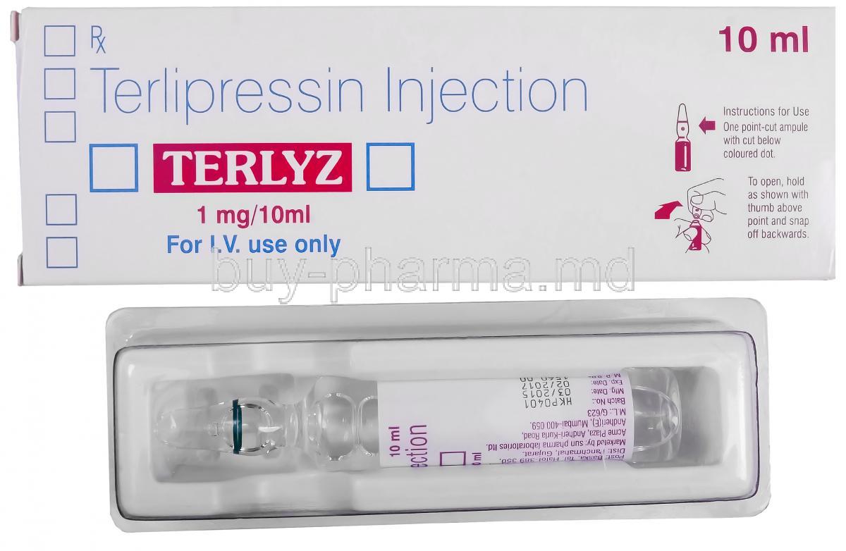 Terlyz, Generic Glypressin, Terlipressin 1mg per 10ml Injection Amp