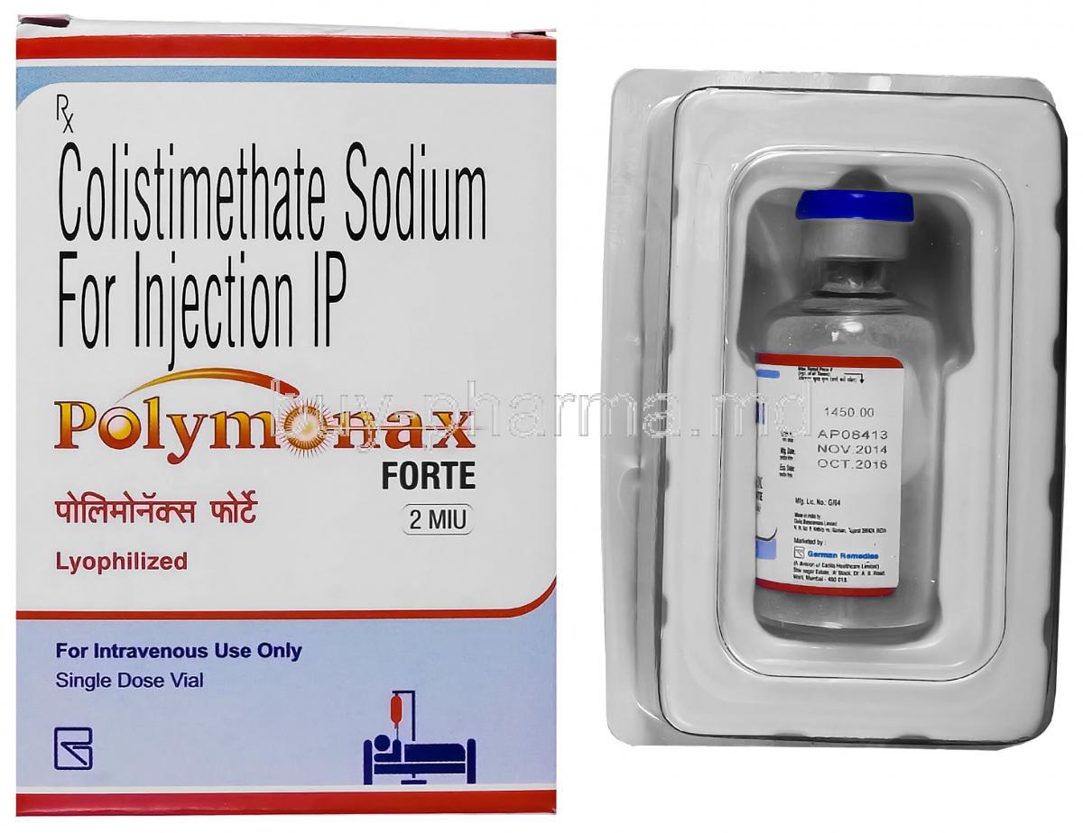 Polymonax Forte, Generic Promixin, Colistimethate Sodium 2MIU Injection Vial