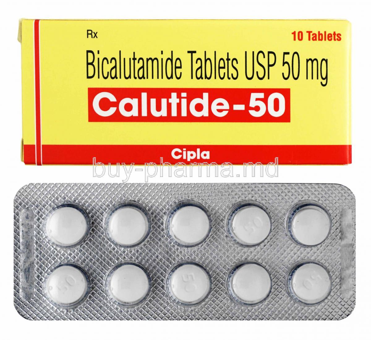 Calutide, Bicalutamide 50mg box and tablets