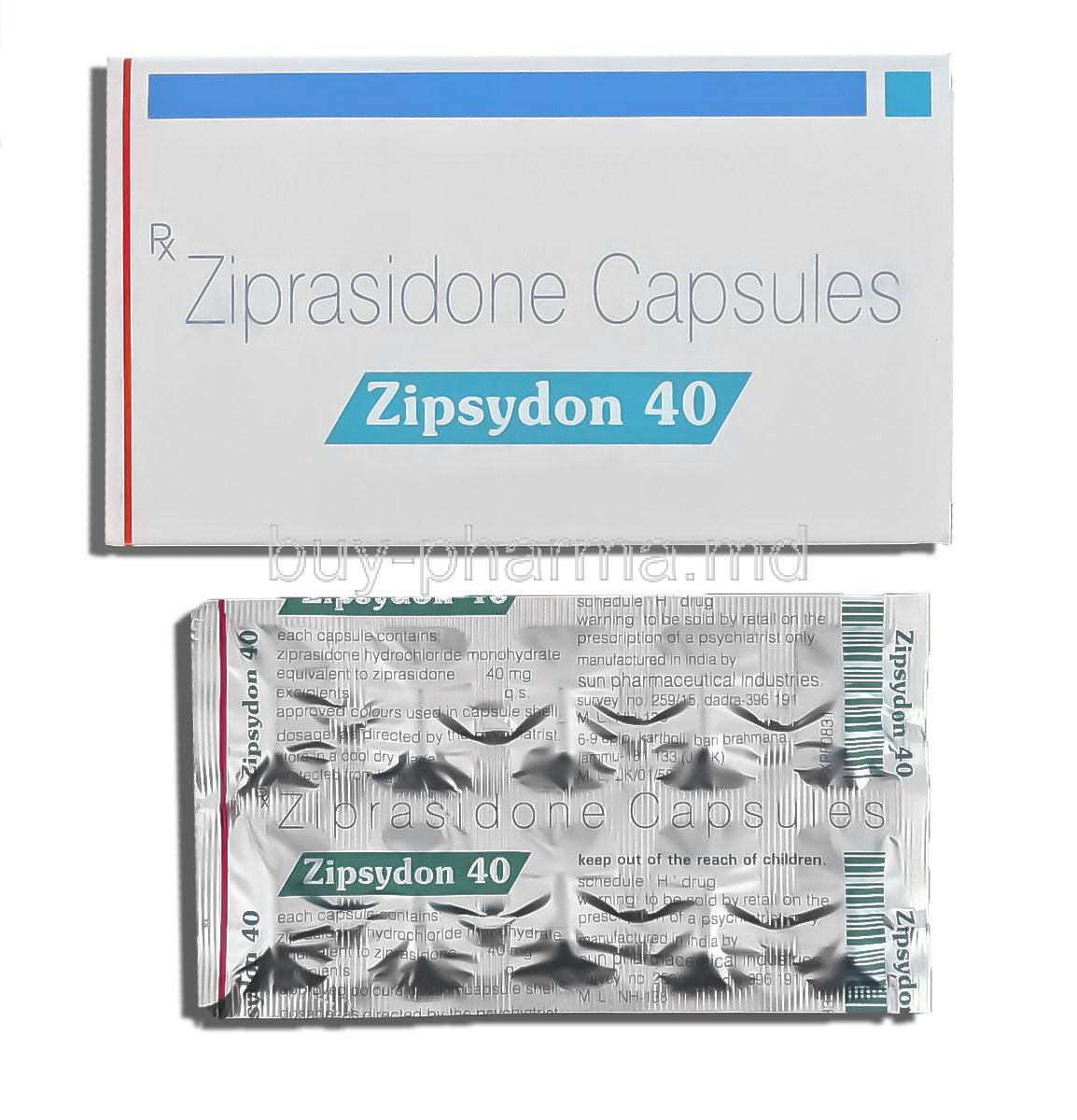 Zipsydon, Ziprasidone  20 mg Capsule