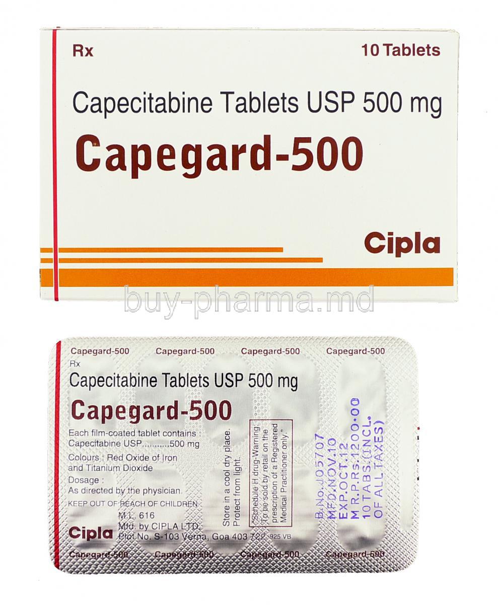 Capegard, Capecitabine  500 mg