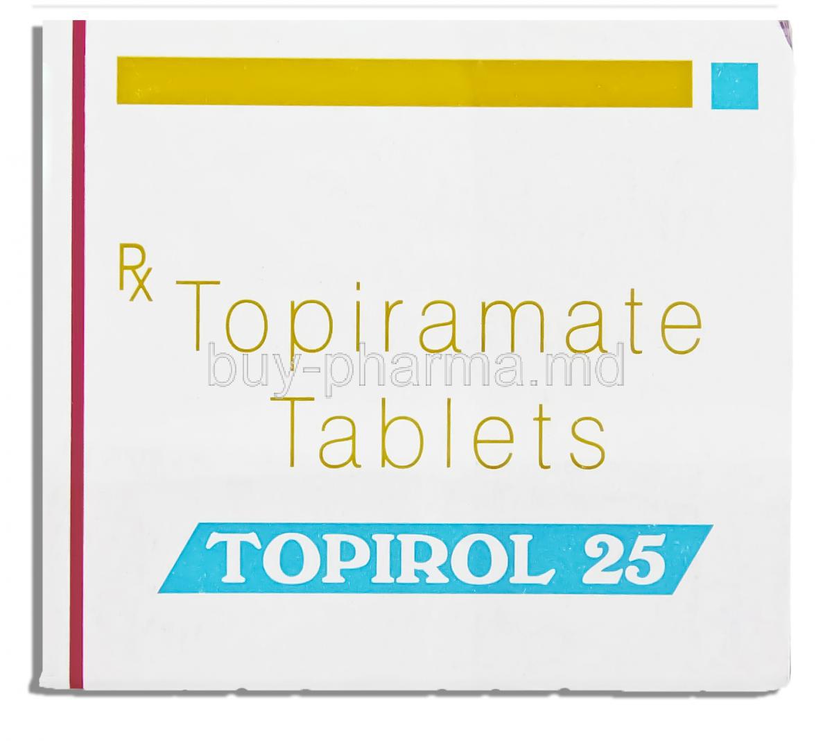 Topirol, Generic Topamax,  Topiramate 25 Mg Tablet (Sun Pharma)