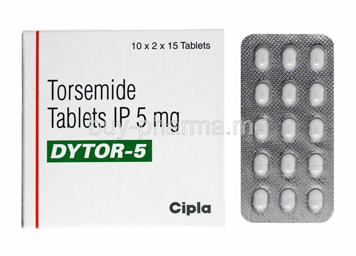Dytor, Torasemide 5mg box and tablets
