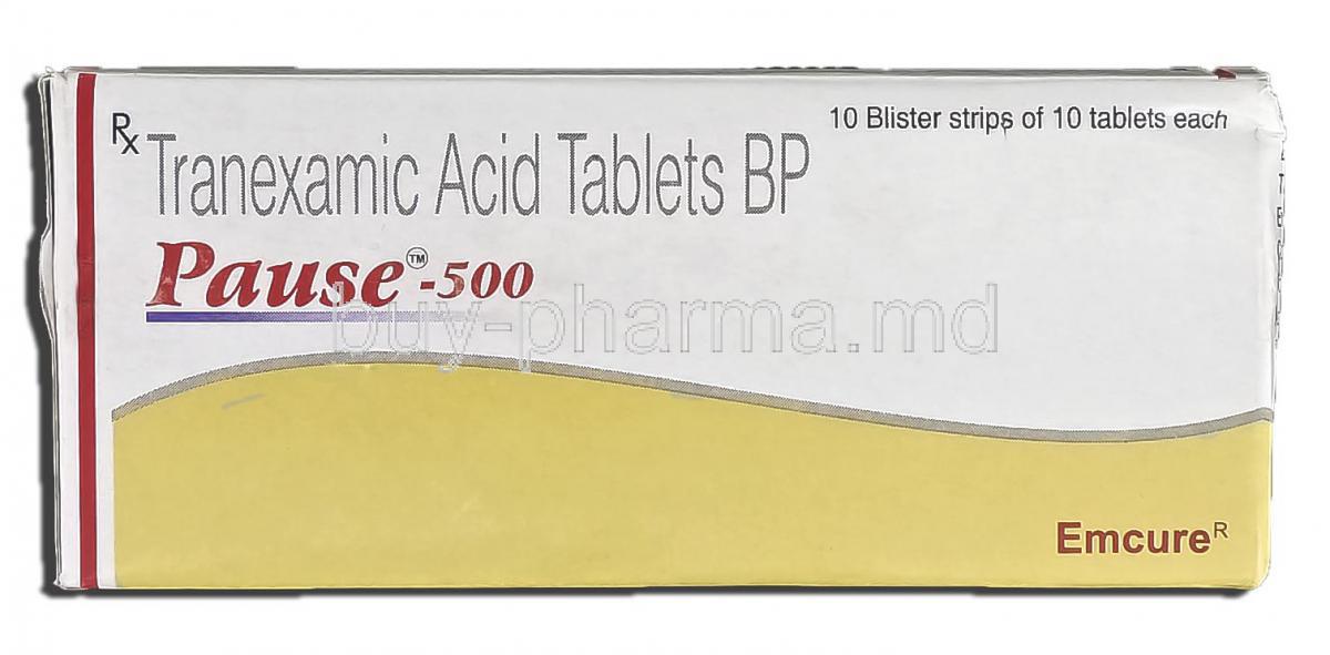Pause, Tranexamic Acid, 500 mg, Box