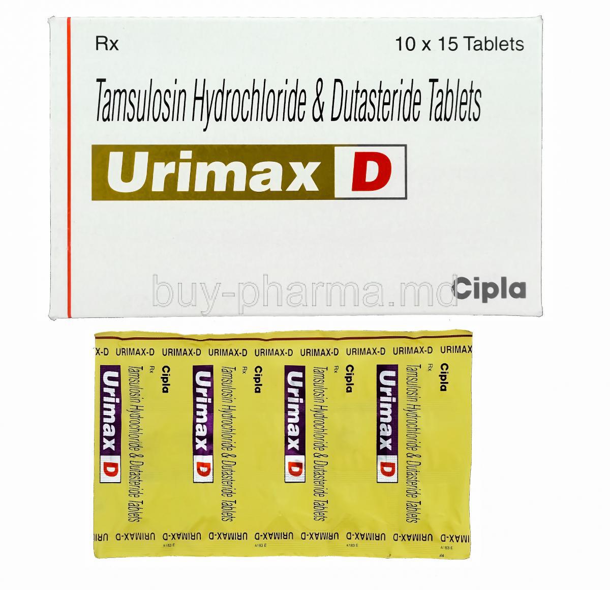 Urimax D, Tamsulosin Hydrochloride 0.4mg and Dutasteride 0.5mg