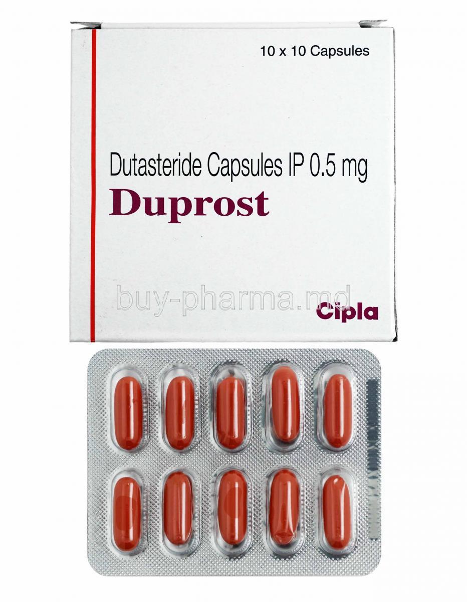 Duprost, Dutasteride box and capsules