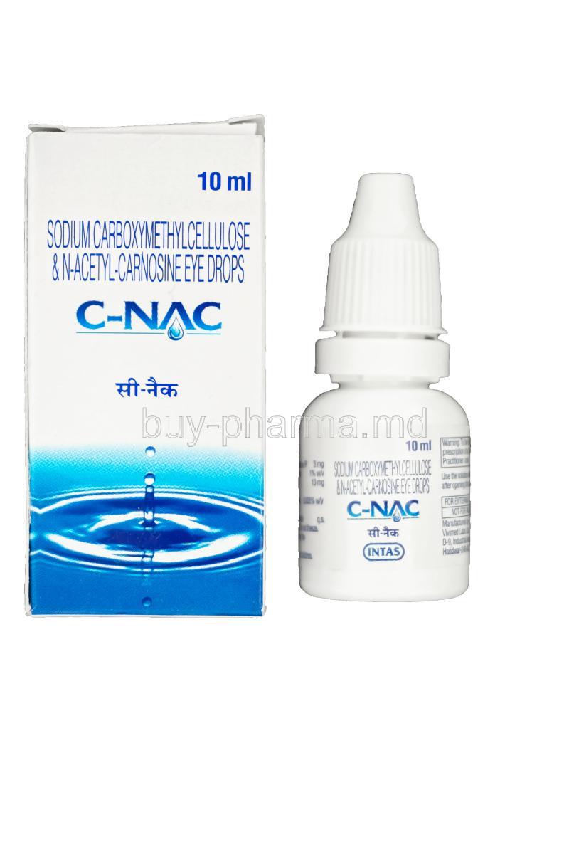 C-NAC, Sodium Carboxymethylcellulose 3mg + N-Acetyl-Carnosine 1% Eye Drops 10ml