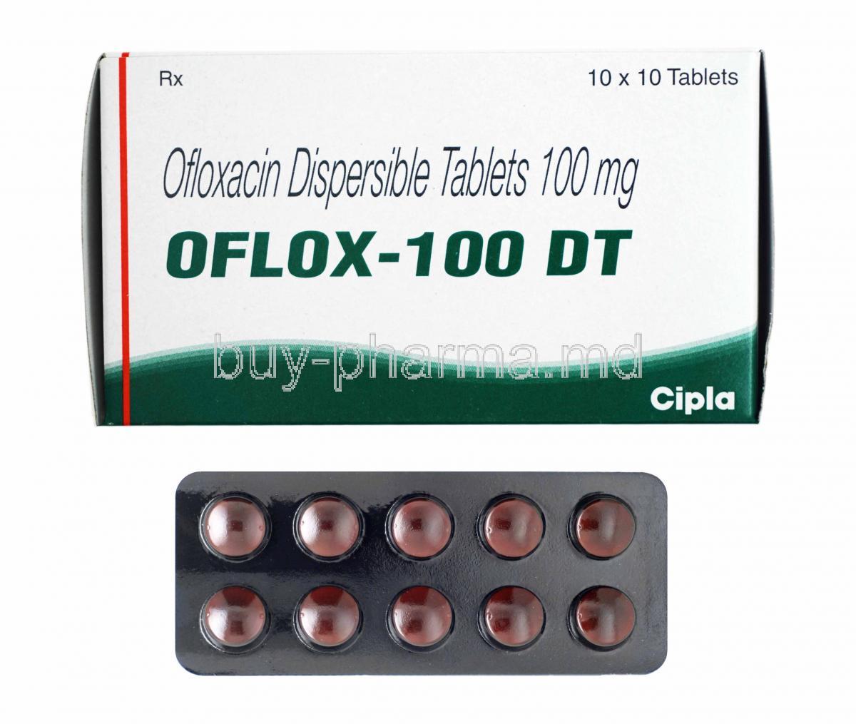 Oflox, Ofloxacin 100mg box and tablets