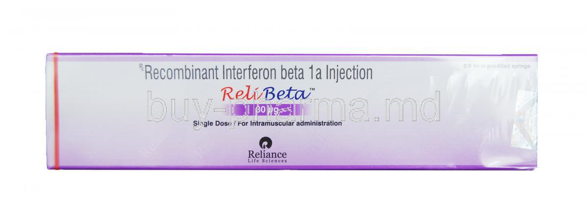 ReliBeta Injection, Recombinant Interferon beta 1a concentrated solution 30mcg per 0.5ml Box