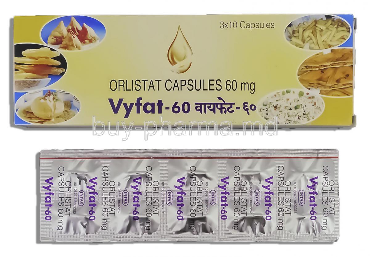 Vyfat, Generic Xenical, Orlistat 60 mg