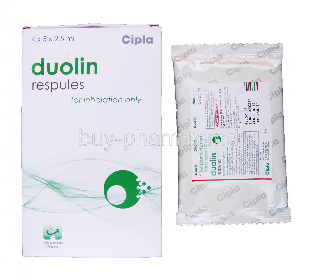 Duolin, Ipratropium/ Levosalbutamol Respule 2.5mg Respules