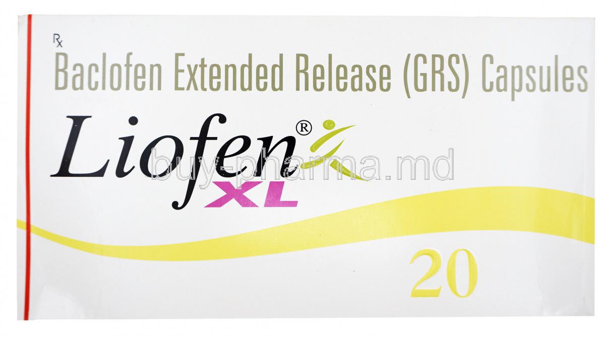 Liofen XL , Baclofen Extended Release Capsules, 20mg