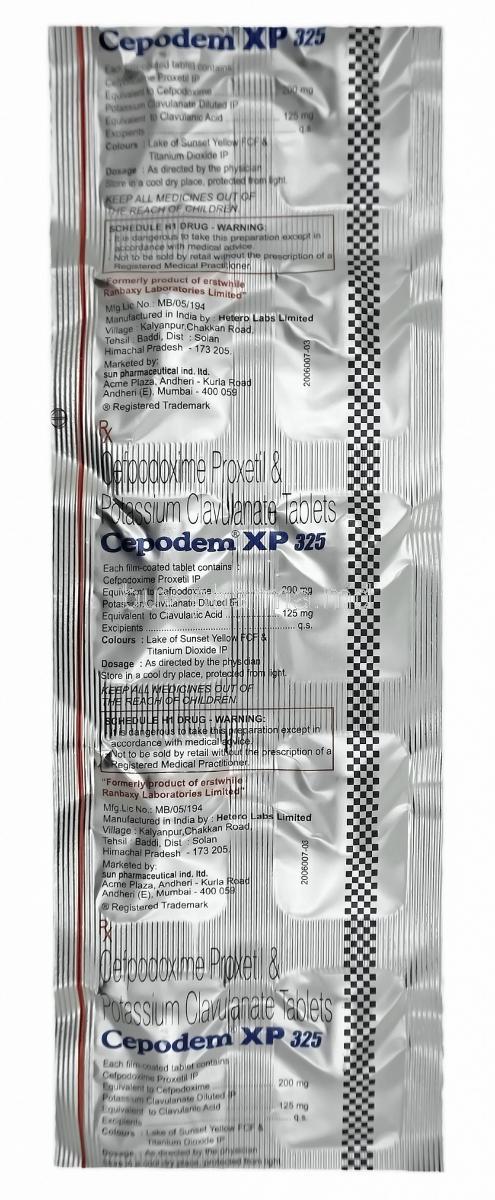 Cepodem XP, Cefpodoxime/ Clavulanic Acid